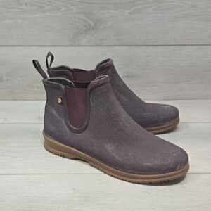 Bogs Women Ankle Purple Chelsea Boots Shoes Sz 8